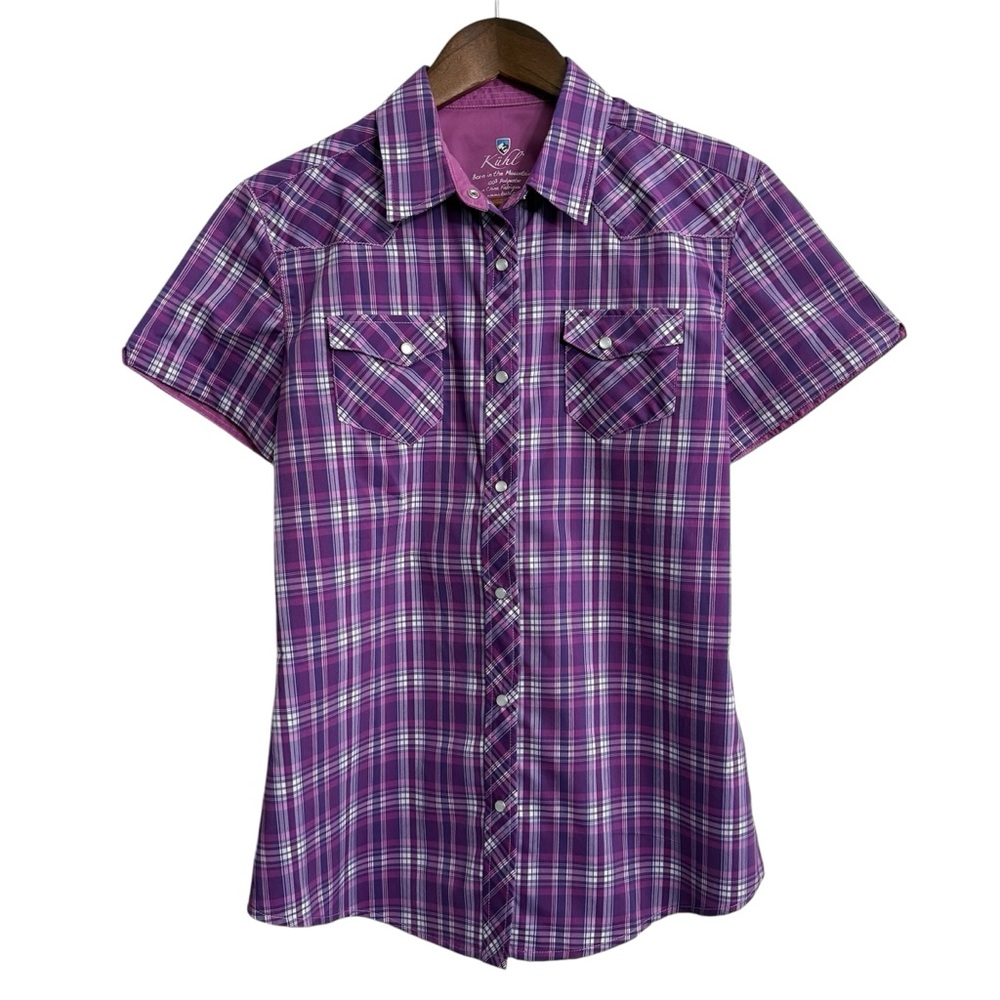 Kuhl Purple Plaid Button Down Shirt